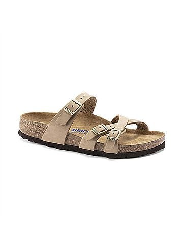 Birkenstock Women's Franca Soft Footbed Sandal in Sandcastle Nubuck (view 1)