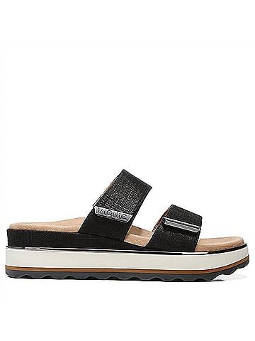 Vionic Women's Phoenix Brandie Flatform Sandals in Black (view 1)