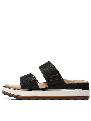 Vionic Women's Phoenix Brandie Flatform Sandals in Black (view 2)