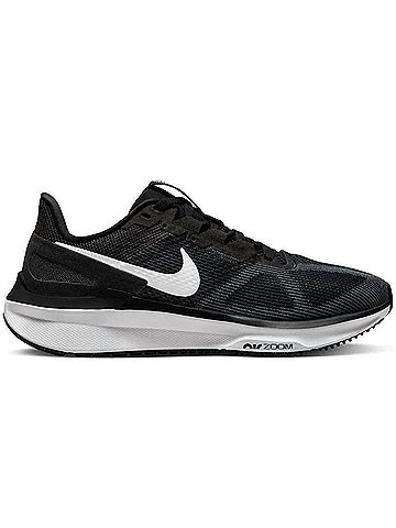 Nike Women's Structure 25 Running Shoes in Black/White/Dark Smoke Grey (view 1)