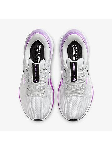 Nike Women's Structure 25 Running Shoes in White/Black (view 2)