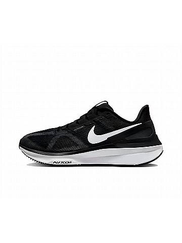 Nike Women's Structure 25 Running Shoes in Black/White/Dark Smoke Grey (view 2)