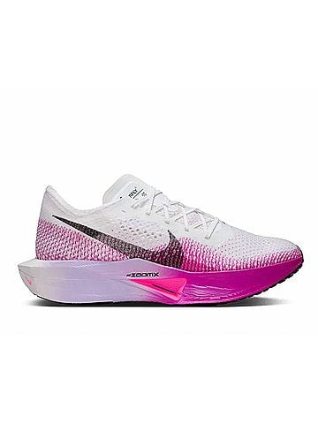Nike Women's Zoomx Vaporfly 3 Shoes in White/Vivid Purple (view 1)