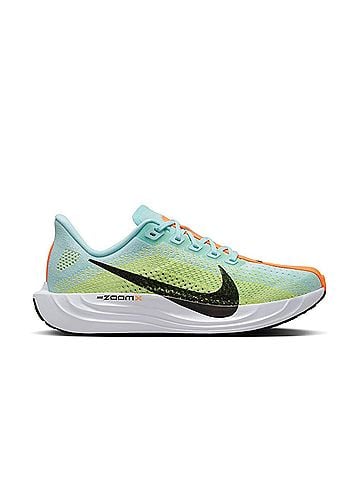 Nike Women's Pegasus Plus Shoes in Blue/Lime (view 1)