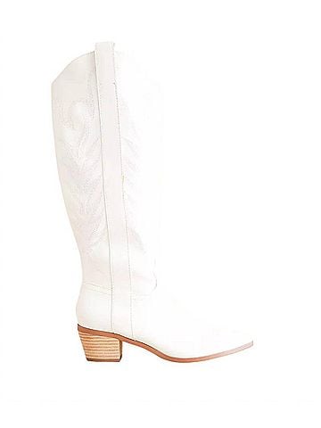Mi.Im Women's Inlay Samara Stitch Western Tall Boots in White (view 1)
