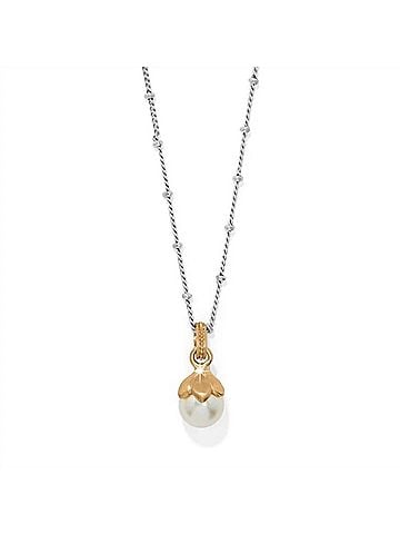 Brighton Women's Everbloom Petite Necklace in Gold Pearl (view 1)