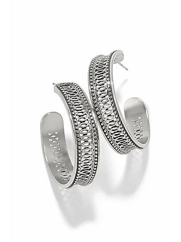 Brighton Women's Ferrara Siena Large Hoop Earrings in Silver (view 1)
