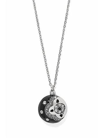 Brighton Women's Flora Flower Necklace in Silver Black (view 1)