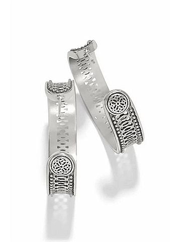 Brighton Women's Ferrara Siena Large Hoop Earrings in Silver (view 2)