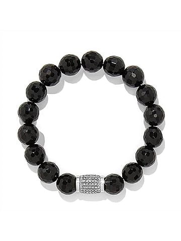 Brighton Women's Meridian Solis Bead Stretch Bracelet in Black (view 1)