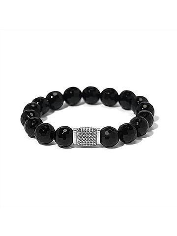 Brighton Women's Meridian Solis Bead Stretch Bracelet in Black (view 2)