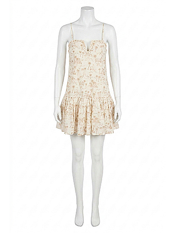 Line & Dot Edwina Mini Dress in White/Tan (view 1)