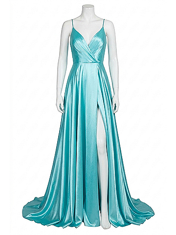 Sherri Hill Satin Prom Dress in Wine (view 1)