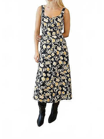 Ulla Johnson Vivi Sweetheart Neckline Midi Dress in Tourmaline (view 2)
