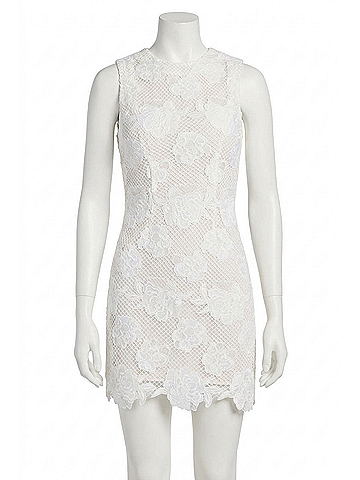 Generation Love Dania Flower Mesh Shift Dress in White (view 1)
