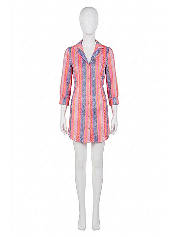 Emily McCarthy Felicity Mini Dress in Geo Stripe (view 1)
