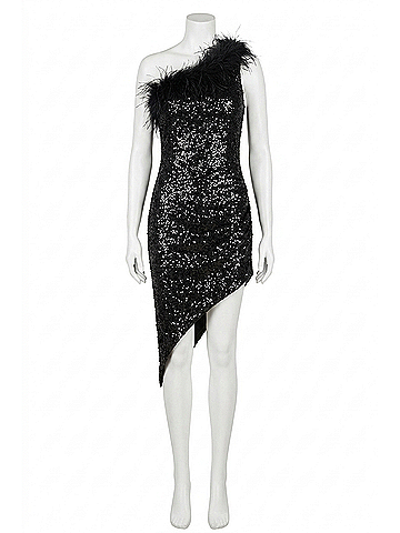 Amanda Uprichard Kieran Sequins Dress in Black (view 1)