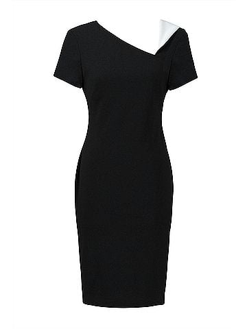 Joseph Ribkoff Two-Tone Asymmetrical Dress in Black,White (view 1)