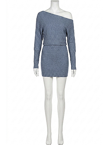 Line & Dot Lovely Mini Dress in Denim Blue (view 1)