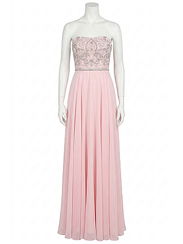 Sherri Hill Floor Length Prom Dress in Blush (view 1)
