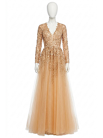 Sherri Hill A-Line Prom Dress in Gold (view 1)