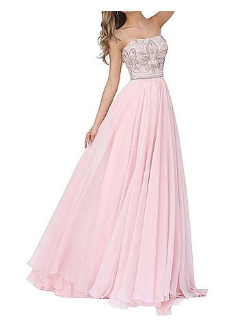 Sherri Hill Floor Length Prom Dress in Blush (view 2)