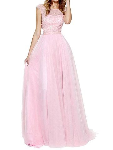 Sherri Hill Crystal Beaded Prom Dress in Pink (view 2)