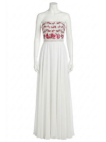 Sherri Hill Chiffon A-Line Prom Dress in Ivory (view 1)