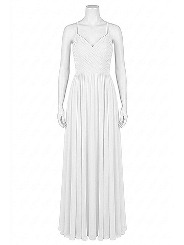 Sherri Hill Chiffon Front Cross V-Neck Maxi Dress in Ivory (view 1)