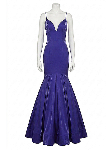 Sherri Hill Strapless Satin Prom Dress in Dark Purple (view 1)