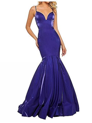 Sherri Hill Strapless Satin Prom Dress in Dark Purple (view 2)