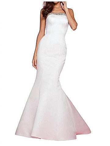 Sherri Hill Embellished Strapless Prom Dress in Ivory (view 2)