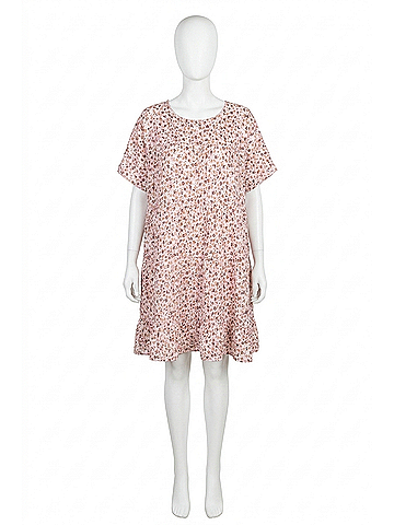 Easel Hazel Floral Dress in Blush/Brwon (view 1)