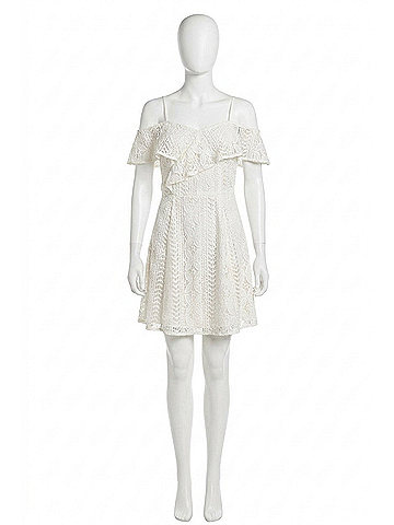 Sugarlips Christen Asymmetrical One-Shoulder Lace Dress in White (view 1)