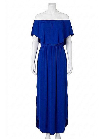 Sugarlips Shelbee Popover Jersey Knit Maxi Dress in Cobalt (view 1)
