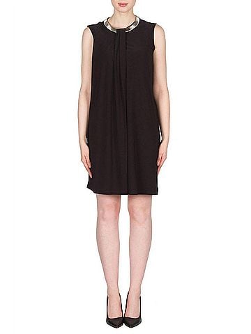 Joseph Ribkoff Shift Sleeveless Dress in Black (view 2)