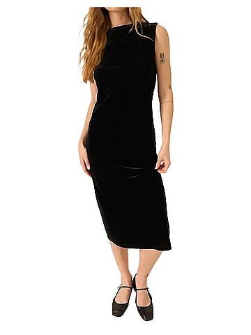 Project Social T Heading Out Velvet Dress in Black (view 2)