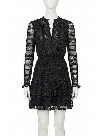 LoveShackFancy Elio Dress in Black (view 1)