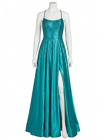 Sherri Hill Embellished Hot Fix Ballgown in Jade (view 1)