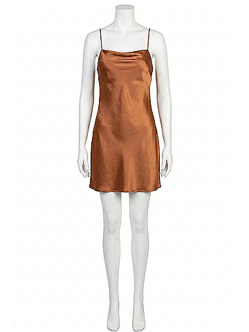 Le Lis Chain Me Up Mini Slip Dress in Brown (view 1)