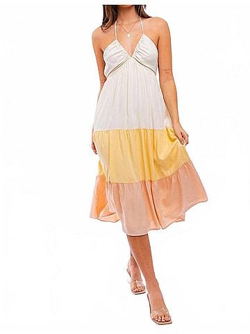 Le Lis Golden Tide Midi Dress in Multi (view 2)