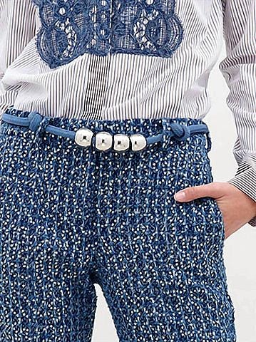 Silvia Tcherassi Women's Sam Belt in Indigo (view 2)