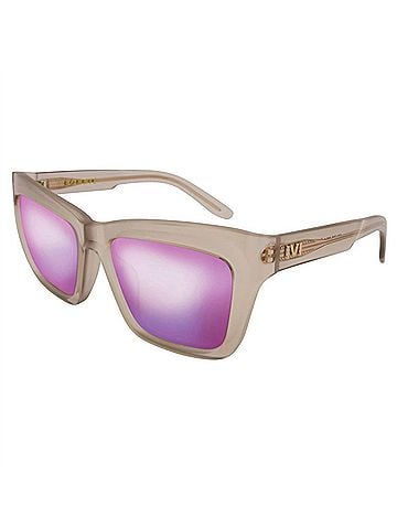 IVI Women's Bonnie Wayfarer Sunglasses in Polished Nude / Amethyst Flame Flash Lens (view 1)