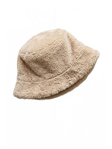 Joseph Ribkoff Women's Faux Fur Bucket Hat in Almond (view 1)