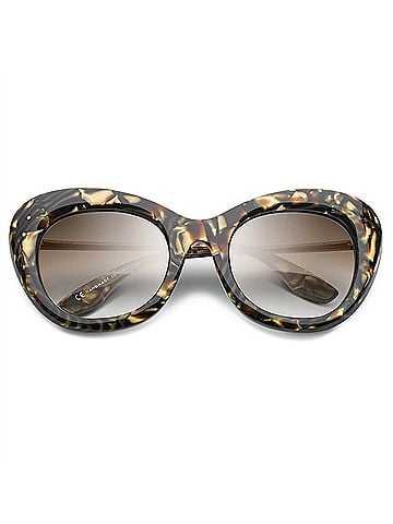 IVI Women's Faye Polished Tigers Eye Sunglasses in Brushed Gold / Bronze Gradient Lens (view 2)
