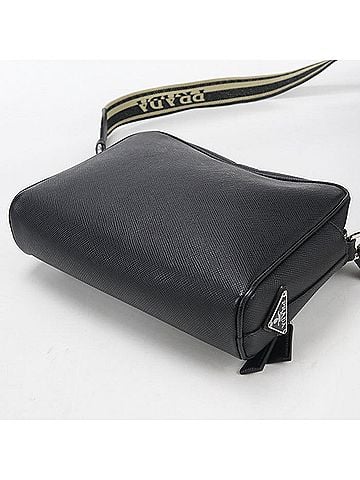 Prada PRADA Prada Shoulder Bag 2VH152 Saffiano Leather Men's Black (view 2)