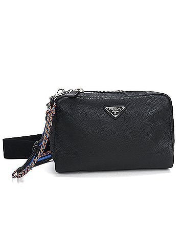 Prada PRADA Prada Shoulder Bag 2VH181 2BBE F0002 Vitello Daino Leather Men's Black (view 1)