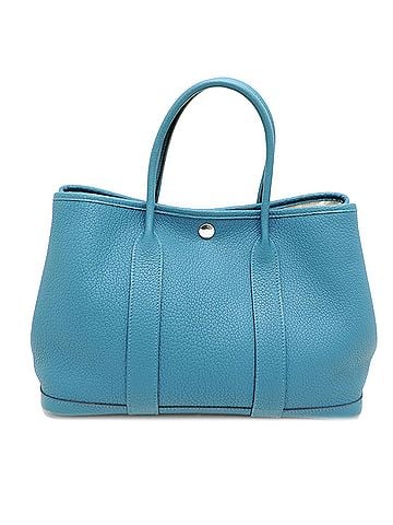 Hermès Hermes Garden Party TPM X stamp, 2016 model, women's/men's tote bag, Negonda leather, cobalt (light blue) (view 2)