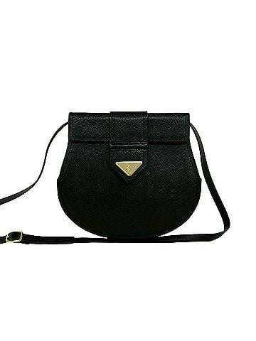 Yves Saint Laurent YVES SAINT LAURENT Vintage YSL Logo Hardware Leather Shoulder Bag Pouch Black 30654 (view 1)