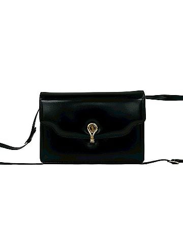 Gucci GUCCI Vintage Calf Leather Shoulder Bag/Pouch, Black, 41436 (view 1)